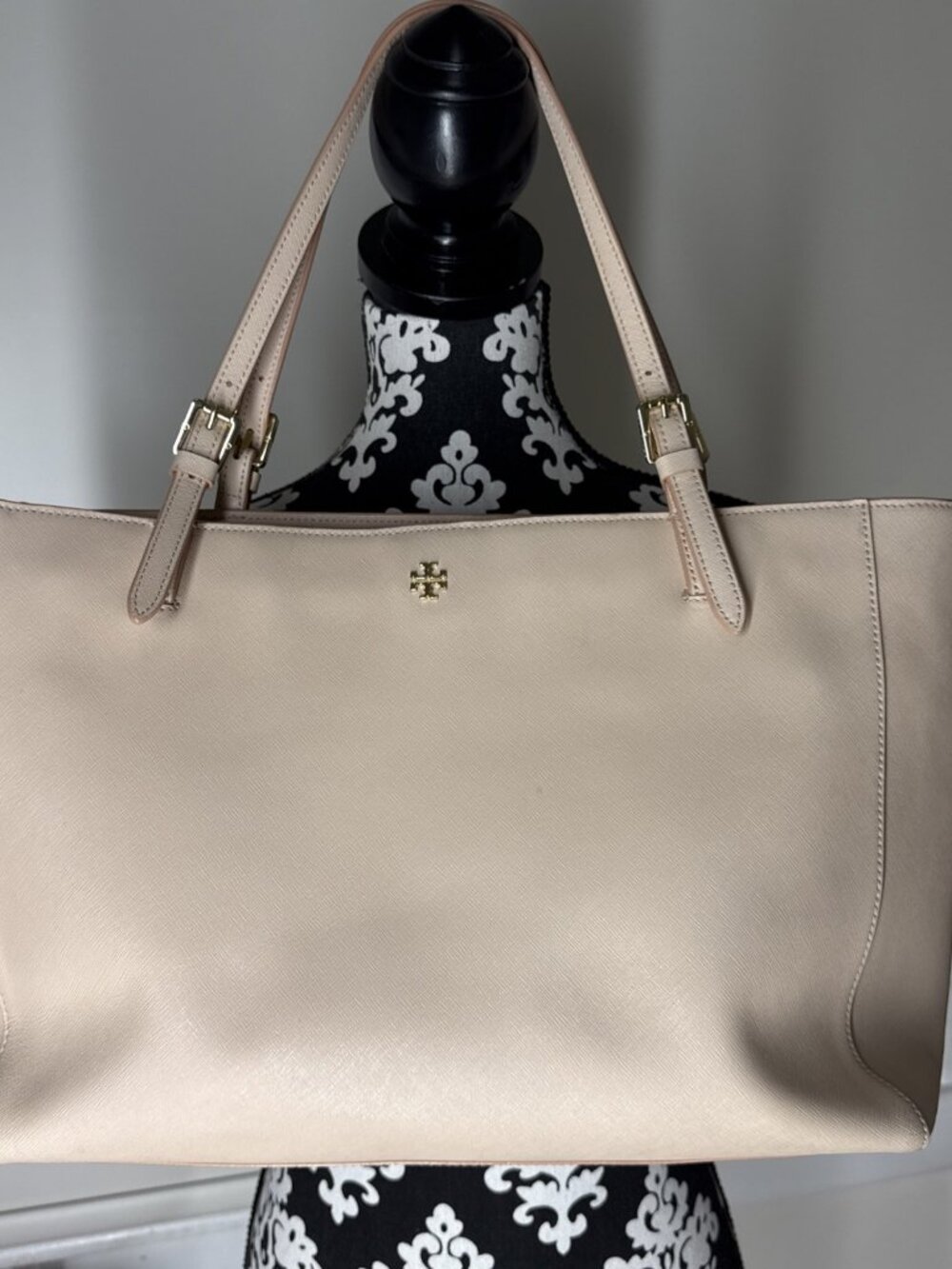 Tory Burch York Buckle Saffino Leather Tote Bag - Blush Pink Ex Large Excellent